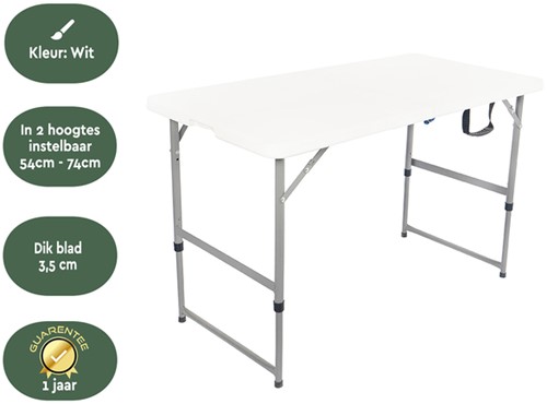 Vouwtafel BRASQ 120x60x74cm FC120 wit-3