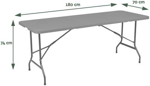 Vouwtafel BRASQ 180x70x74cm FT180 grijs-2