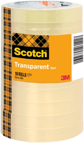 Plakband Scotch 508 15mmx66m transparant 10 rollen