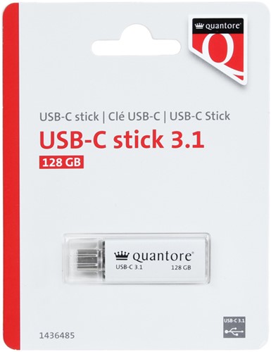 USB-stick Quantore USB-C 128GB 3.1 zilver