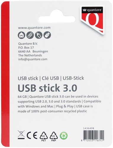 USB stick 3.0 Quantore USB-A 64GB zwart-2