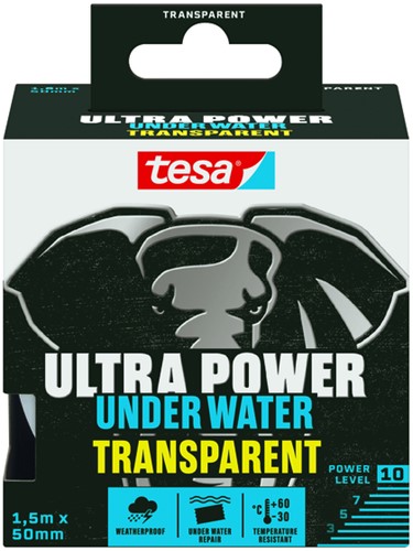 Reparatietape tesa Ultra Power Onderwater transparant 50mmx1,5m