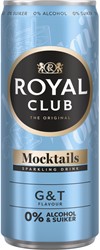 Mocktails Royal Club gin tonic 0% suiker en alcohol blik 250 ml