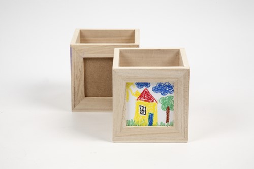 Pennenbakje Creativ Company 10x10x10cm hout-3