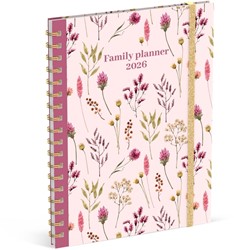 Familieagenda 2026 Lannoo 180x240 Flowers bouquet 7dag/2pag roze