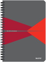Notitieboek Leitz Office A5 lijn 180 pagina's 80gr grijs rood
