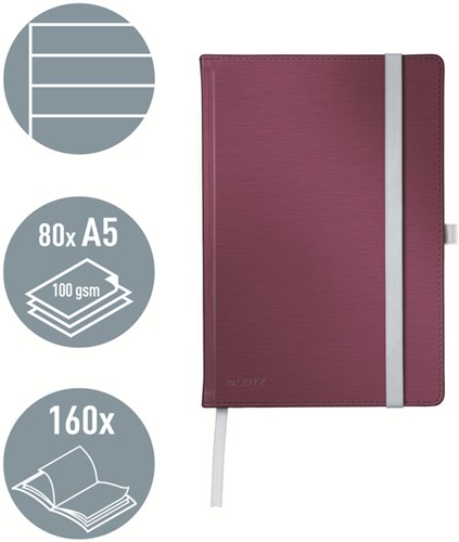 Notitieboek Leitz Style A5 lijn 160 pagina's 100gr rood-2