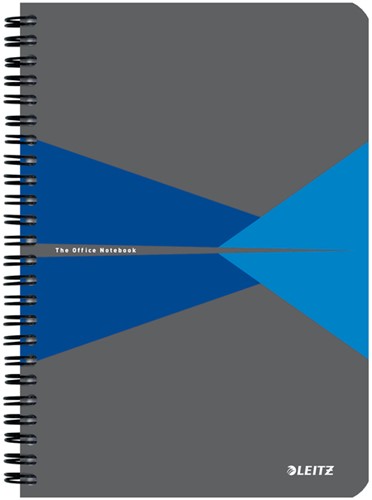 Notitieboek Leitz Office A5 lijn 180 pagina's 80gr grijs blauw