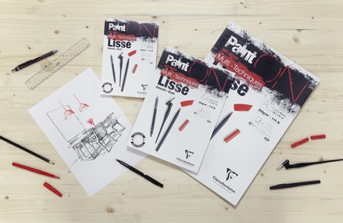 Tekenblok Clairefontaine Paint On A4 glad 25 vel 250gr wit-2