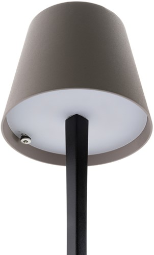 Tafellamp Securit Milano LED oplaadbaar dimbaar taupe-zwart-2