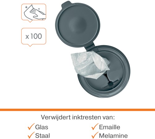 Whiteboardreinigingsdoekjes Nobo plasticvrij 100 stuks-2
