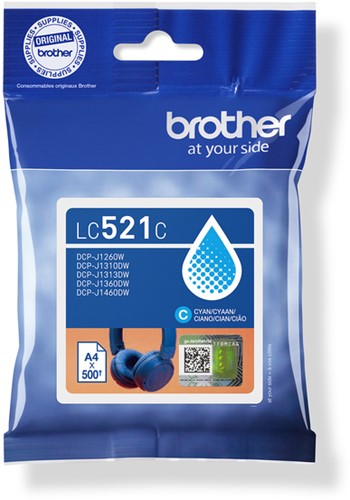 Inktcartridge Brother LC-521C blauw