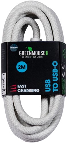 Kabel Green Mouse USB-A to USB-C data Woven - 2m