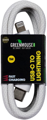 Kabel Green Mouse USB-C to Lightning data Woven - 1m