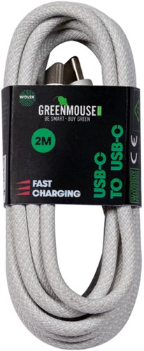 Kabel Green Mouse USB-C to USB-C data Woven 2m