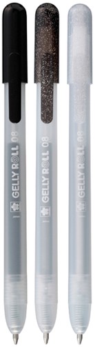 Gelschrijver Sakura Gelly Roll Special 08 klikfunctie set à 3 kleuren zilver