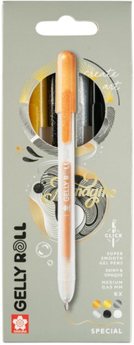 Gelschrijver Sakura Gelly Roll Special 08 klikfunctie set à 6 kleuren-2