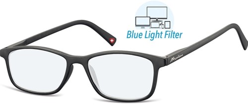 Leesbril  Montana +2.50 dpt blue light filter zwart