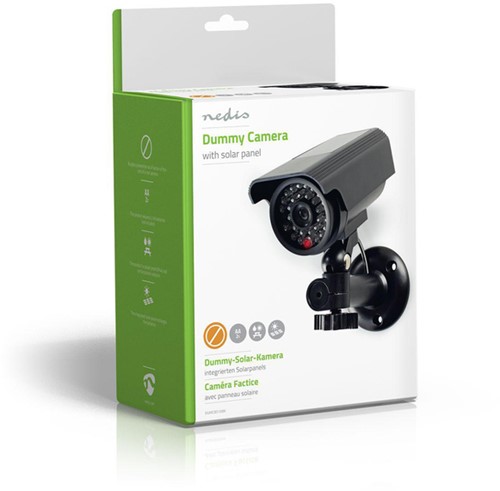 Dummy beveiligingscamera Nedis bullet solar buiten grijs