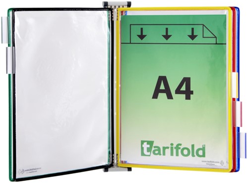 Zichtpanelensysteem wand Tarifold metaal A4 met 5-tassen assorti-2