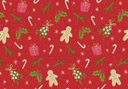 Apparaatrol Gingerbreadman rood 200mx30cm