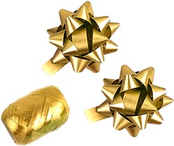 Cadeaulint Polyband en 2 rozetten goud