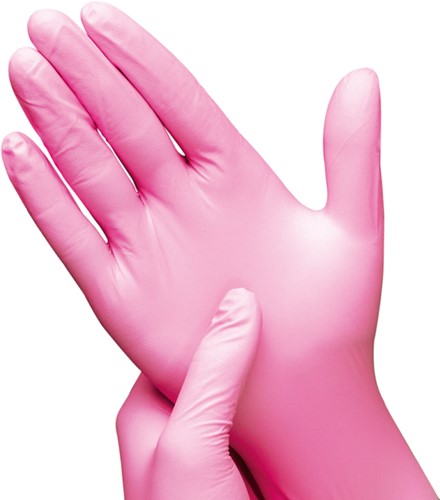 Handschoen Hynex nitril M roze 3.5gr 100 stuks-2