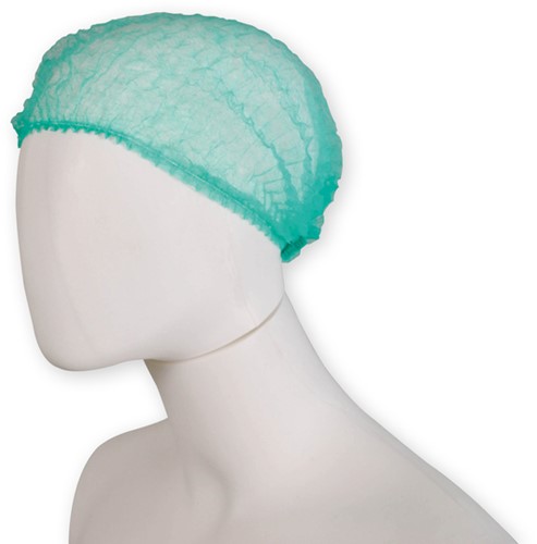 Haarnet Hynex clip non-woven groen pp 100 stuks-2