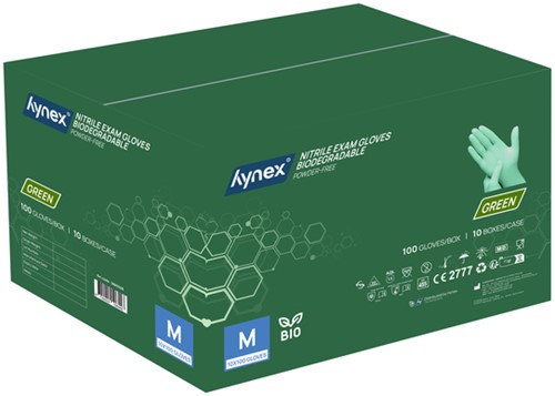 Handschoen Hynex nitril Bio M groen 3.5gr100 stuks-3