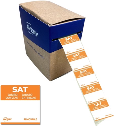 Etiket Avery HACCP zaterdag-oranje 25x25mm 1000 stuks