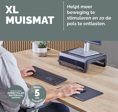 Muismat Fellowes Breyta XL zwart-2