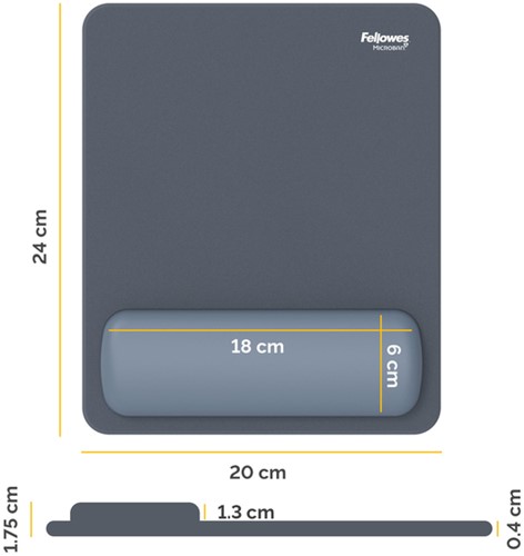 Muismat met polssteun Fellowes Breyta blauw-2