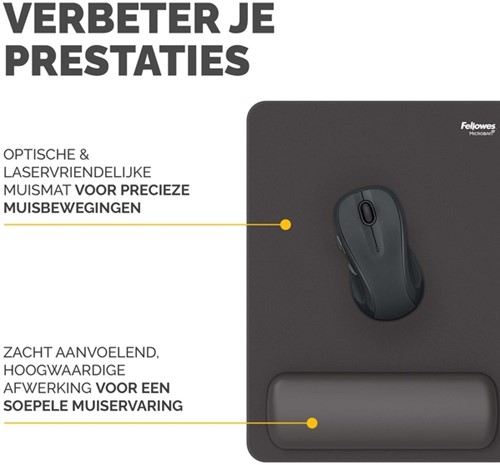 Muismat met polssteun Fellowes Breyta XL zwart-3