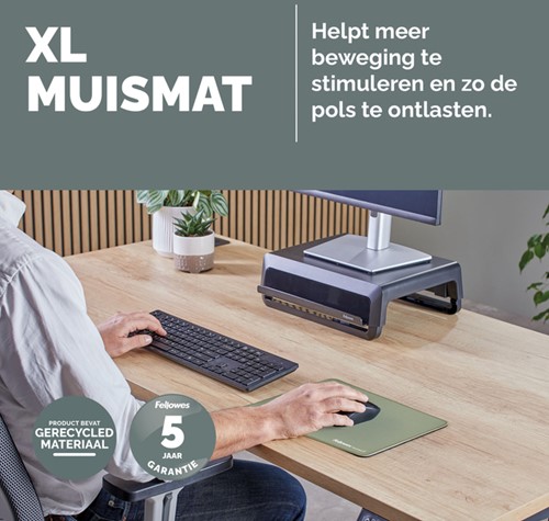 Muismat Fellowes Breyta XL saliegroen-2
