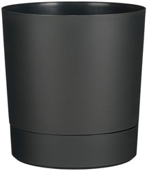 Plantenpot Mica Coco met schotel rond hoogte 23,5 Ø22,5 cm antraciet