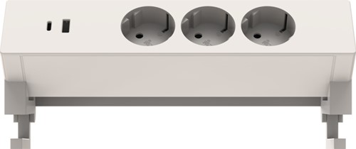 Stekkerdoos Euroseats opbouw 3 voudig USB A+C wit-3