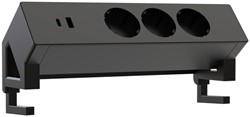 Stekkerdoos Euroseats opbouw 3 voudig USB A+C zwart