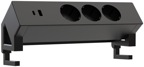 Stekkerdoos Euroseats opbouw 3 voudig USB A+C zwart