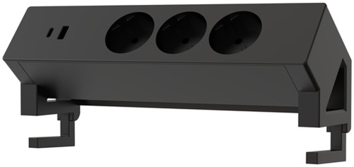 Stekkerdoos Euroseats opbouw 3 voudig USB A+C zwart-2