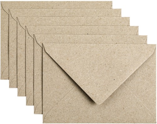 Envelop Papicolor C6 114x162mm Kraft grijs