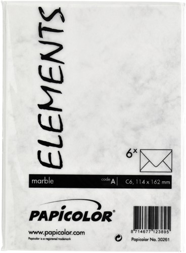Envelop Papicolor C6 114x162mm Marble grijs-3