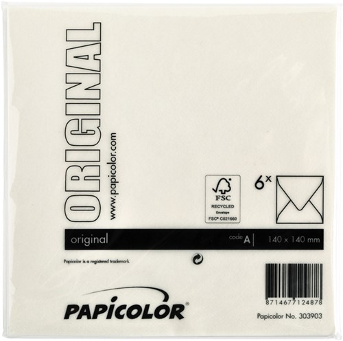 Envelop Papicolor 140x140mm Anjerwit-3