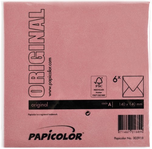 Envelop Papicolor 140x140mm Rood-3
