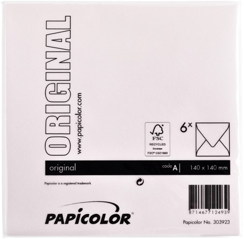 Envelop Papicolor 140x140mm Lichtroze-3
