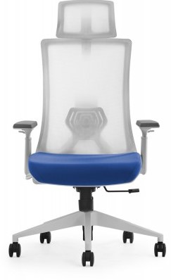 Bureaustoel Kleurrijk - Wit/ Blauw