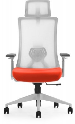 Bureaustoel Kleurrijk - Wit/ Oranje