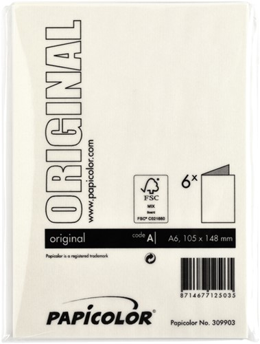 Correspondentiekaart Papicolor dubbel 105x148mm Anjerwit-3