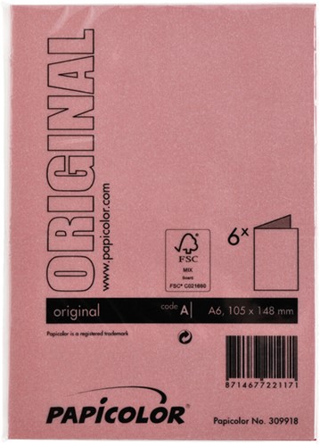 Correspondentiekaart Papicolor dubbel 105x148mm Rood-3