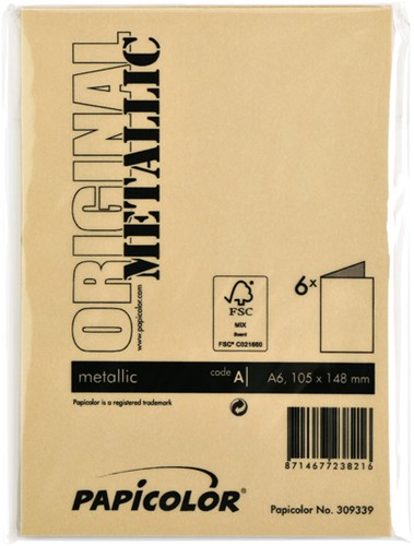 Correspondentiekaart Papicolor dubbel 105x148mm Goud-3