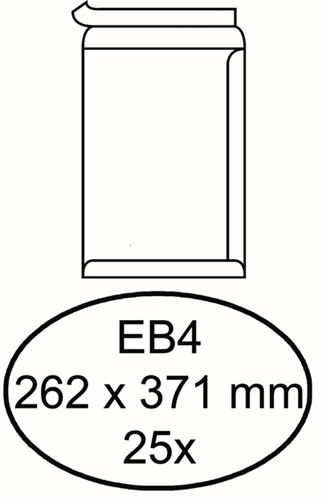 Envelop Hermes akte EB4 262x371mm zelfklevend wit 25stuks